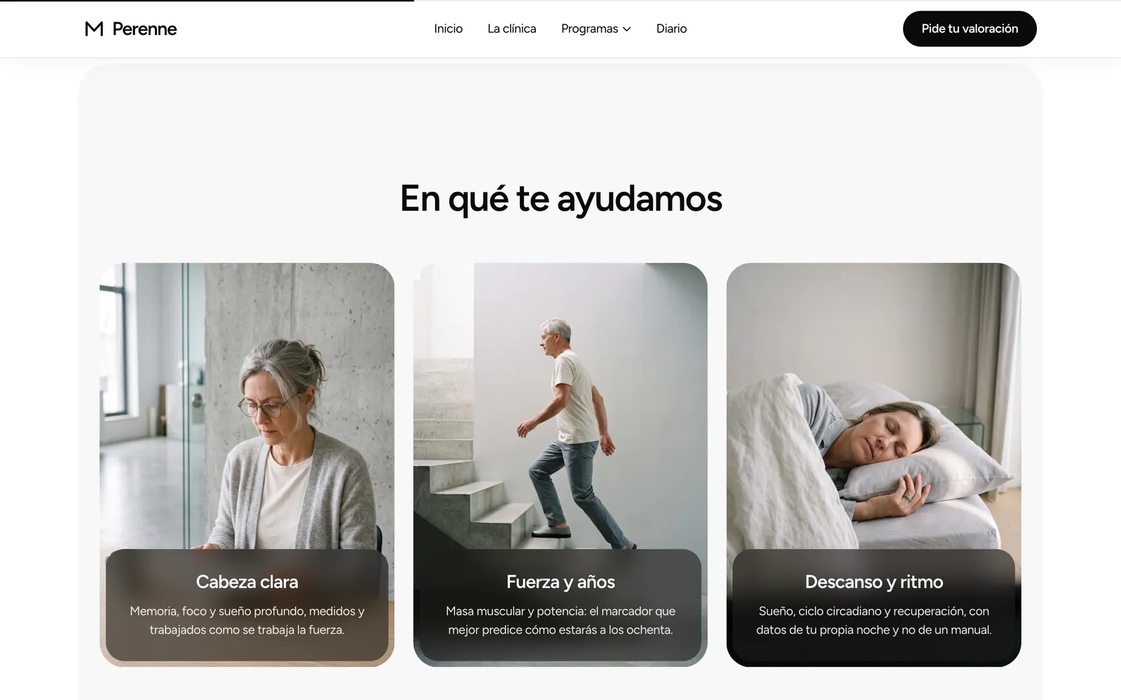 Pantalla 3 de la página de Perenne, medicina preventiva · guadalajara