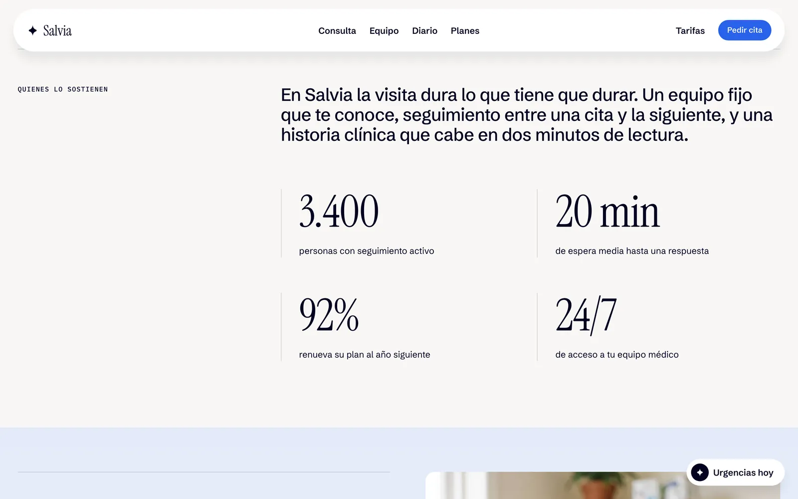 Pantalla 1 de la página de Salvia, salud integrativa y nutrición